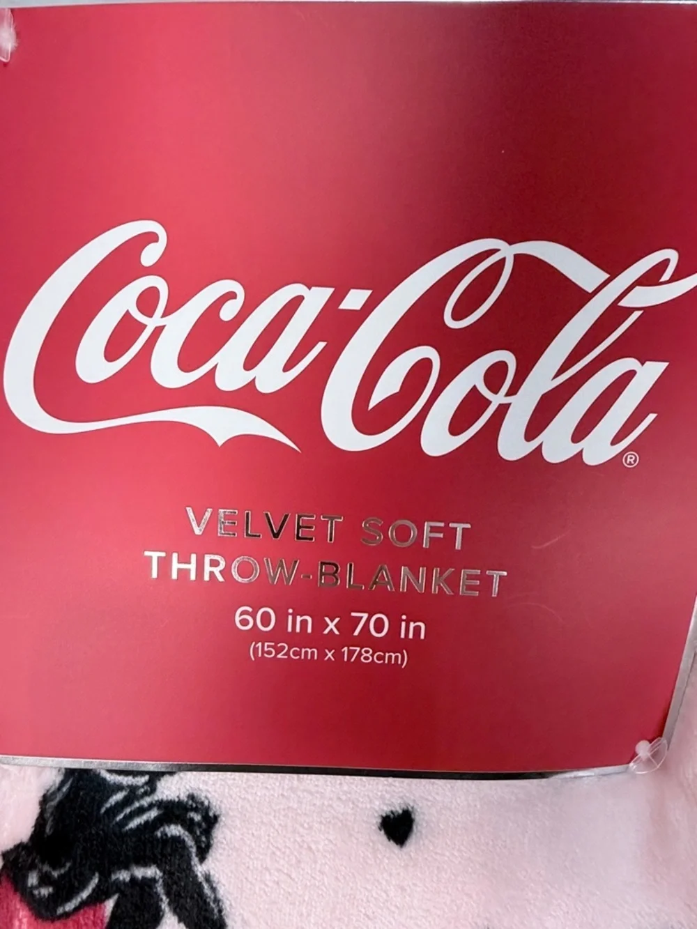 Coca Cola Cupid Valentine Velvet Soft Throw Blanket Pink 60x70 NWT Coke Logo